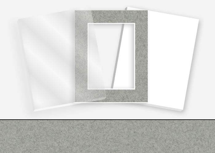 Pkg 159: Glass, Foamboard, and Mat #3311 (Granite) with 2 inch Border